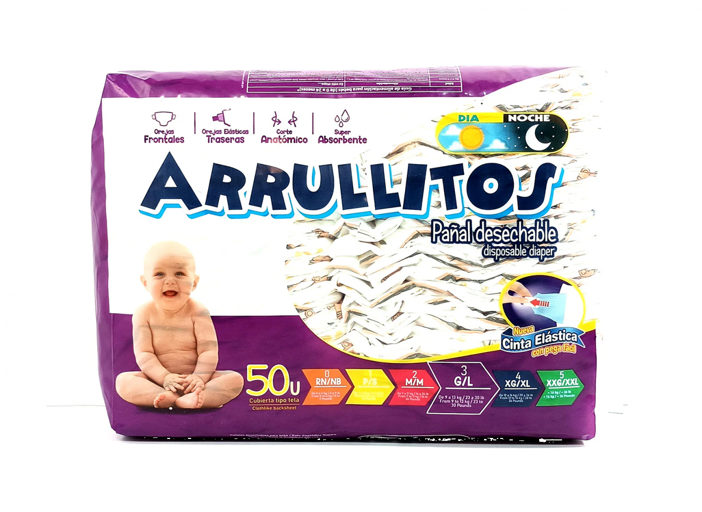 PA&Ntilde;AL DE BEBE ARRULLITOS TALLA G 50 PIEZAS - Imagen principal